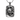 Swirling skull pendant, oxidized silver, front view on white background