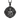 Saint Alexander Nevsky pendant in oxidized silver, front view on white