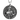 Apollo medallion pendant, oxidized silver, front view on white background