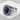 Octagon Lapis Signet Ring, oxidized silver finish angled product view
