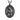 Saint Veronica Pendant, oxidized silver, front view on white