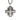 Serbian firesteel cross pendant, front view on white background