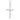 Petite crucifix pendant, front view on white background