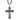 Flared trefoil crucifix pendant, oxidized silver, front view on white