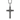 Plain Beveled Latin Cross Pendant, front view on white