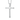 Slim tube cross pendant, polished silver, front view on white
