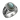 Labradorite Padre Pio Signet Ring, oxidized silver, front view on white