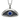 evil eye sapphire arc pendant, oxidized silver, front view on white
