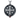 Jerusalem cross garnet pendant, oxidized silver, front view on white