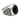 Viking Axe Onyx Ring, front view on white background