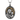 Vladimir Theotokos embrace pendant, oxidized, front view on white