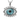 Evil Eye Iris Halo Pendant, polished silver, front view on white background