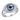 Evil eye split shoulder ring in polished silver, front view on white