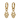 Hamsa open palm earring, gold vermeil, front view on white