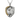 Doberman seated laurel pendant, front view on white background