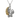 Wolves muzzle touch pendant, front view on white
