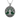 Yggdrasil Green Enamel Pendant, front view on white background