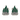 feu follet earring, green enamel flame studs on white background