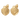 Scallop Folded Shell Earring, front view on white