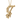 Femur laurel crest pendant, gold vermeil, front view on white background