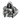 Reaper garnet book ring, oxidized silver, front view on white background