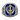 khanda blue enamel signet ring, oxidized silver, front view on white