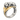 Golden retriever puppy ring, two-tone finish, front view on white