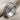 Diagonal Chisel Ring, oxidized silver, studio product photo