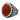 Carnelian Fan Shoulder Ring, oxidized silver, front view on white