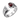 Garnet chisel bypass ring, front view on white background