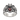 Garnet Wolf Acanthus Ring, front view on white background