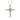 Knotted rope cross pendant, front view on white background