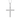 Twisted rope cross pendant, front view on white background