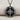 Compass Star Disc Pendant, black rhodium, front view