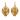Athena olive owl earring, gold vermeil, front view on white
