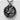 Wolf Medallion Pendant, oxidized silver, angled product photo