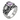 Kraken Amethyst Cradle Ring, oxidized silver, front view on white