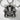Cerberus Collar Gate Pendant, oxidized silver finish front view