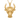 Hattian bull horn pendant in gold vermeil, front view on white