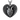 Anatomical heart pendant, oxidized silver, front view on white