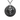 Hot rod repair skull pendant, front view on white background