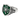 Shamrock Enamel Shield Ring, front view on white background
