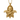 Maya Maize God Flower Pendant, gold vermeil, front view on white background