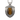 Tiger Eye Stepped Shield Pendant, oxidized silver, front view on white