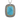 Turquoise Meander Tablet Pendant, oxidized silver, front view on white background