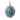Turquoise Double Concho Pendant, oxidized silver, front view on white
