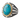 Turquoise Sunburst Concho Ring, oxidized silver, front view on white