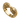 Two headed lion ring in gold vermeil, front view on white background