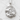 Forest wolf pack pendant, polished silver, front view