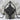 Archangel Michael halo cross pendant, black rhodium plated, front view on stone